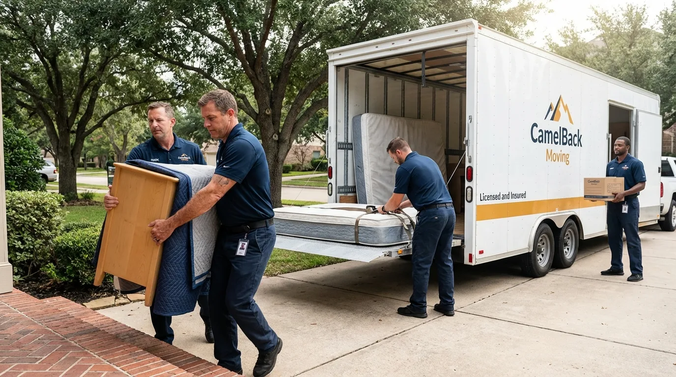 Crew loading residential truck for cross-state move from Richfield, OH